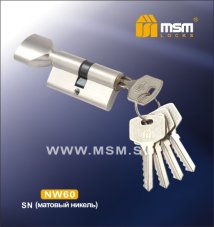 Ц.м. простой ключ-верту. NW60mm SN (Матовый никель) MSM